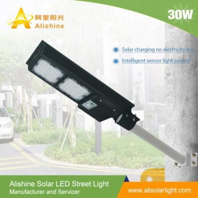 New Patented 30W All in One Integrated LED Solar Power Street Light with Factory Price