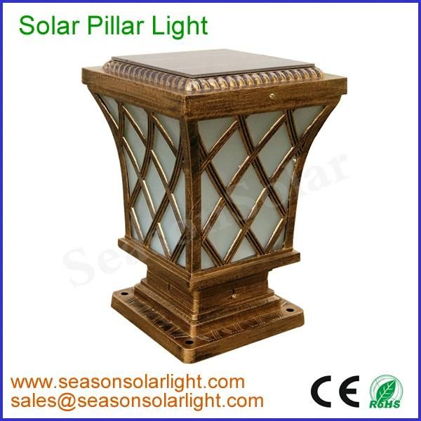 High Lumen Remote Control Lighting Garden Pillar Outdoor Solar Gate Lighting with LED Light