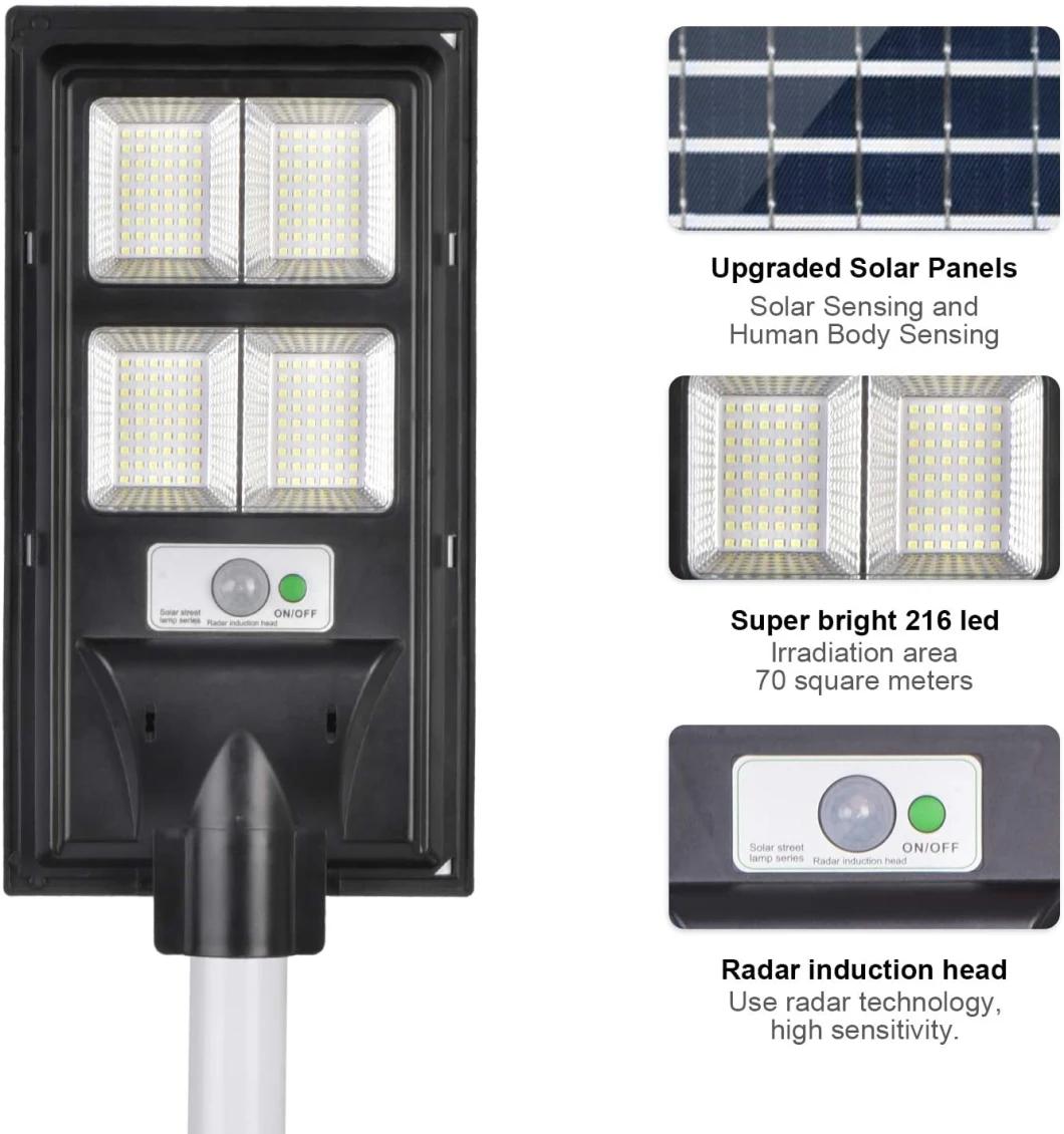 Solar Street Light, IP66 Waterproof Outdoor 6000lm Solar Powered Street Lamp Dusk to Dawn with Motion Sensor for Garden Street Deck Fence Patio 1 Pack