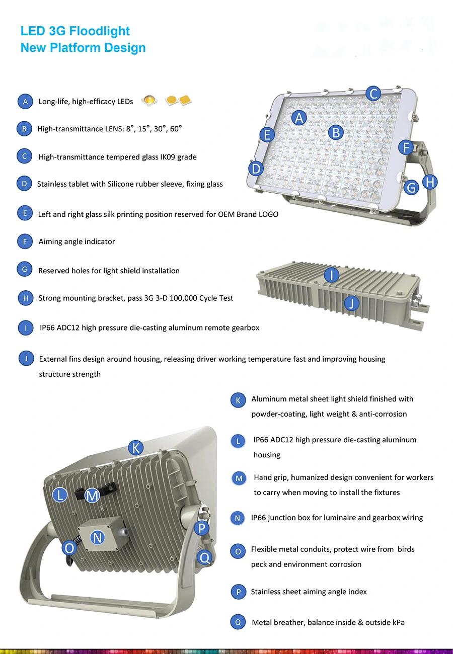 600W/480W/320W LED Flood Light/Spot Light Used for Sea Port