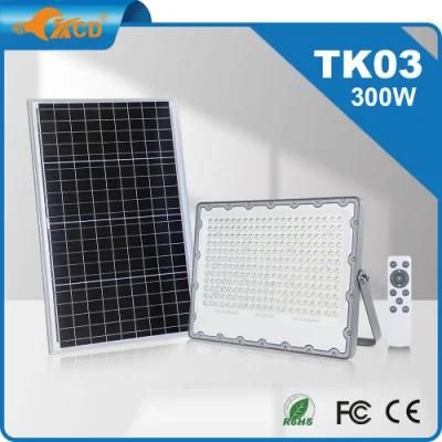 China Manufacturer CE RoHS Powerful Solar Landscape Modern LED Garden Light 300W Remote Flood Light