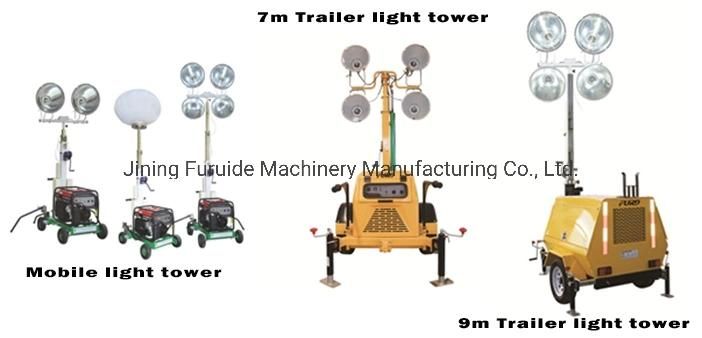 Mobile Trailer Light Tower for Emergency Lighting