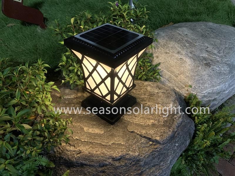 High Lumen LED Outdoor Yard Gate Lighting Lamp Smart 5W Solar Pillar Light