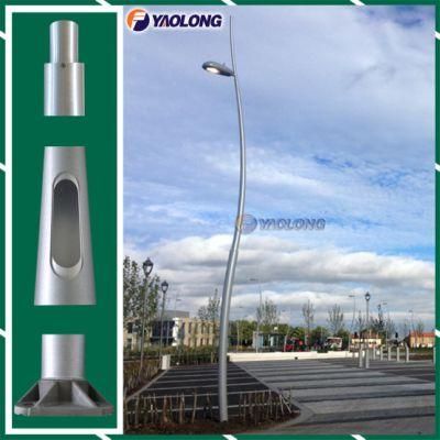 6m 7m 8m Curved Shape Aluminum Street Lamp Pole Light