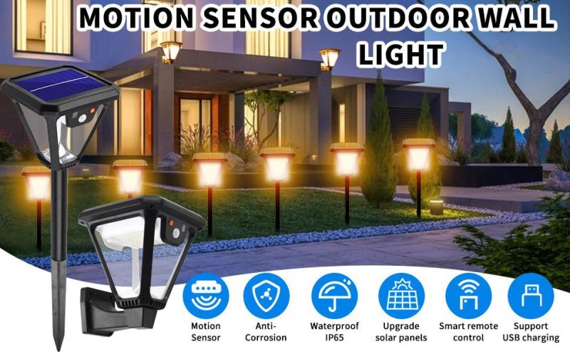 Hot Sale Outdoor Garden Waterproof Motion Sensor Solar Lawn Lamp with Remote Control