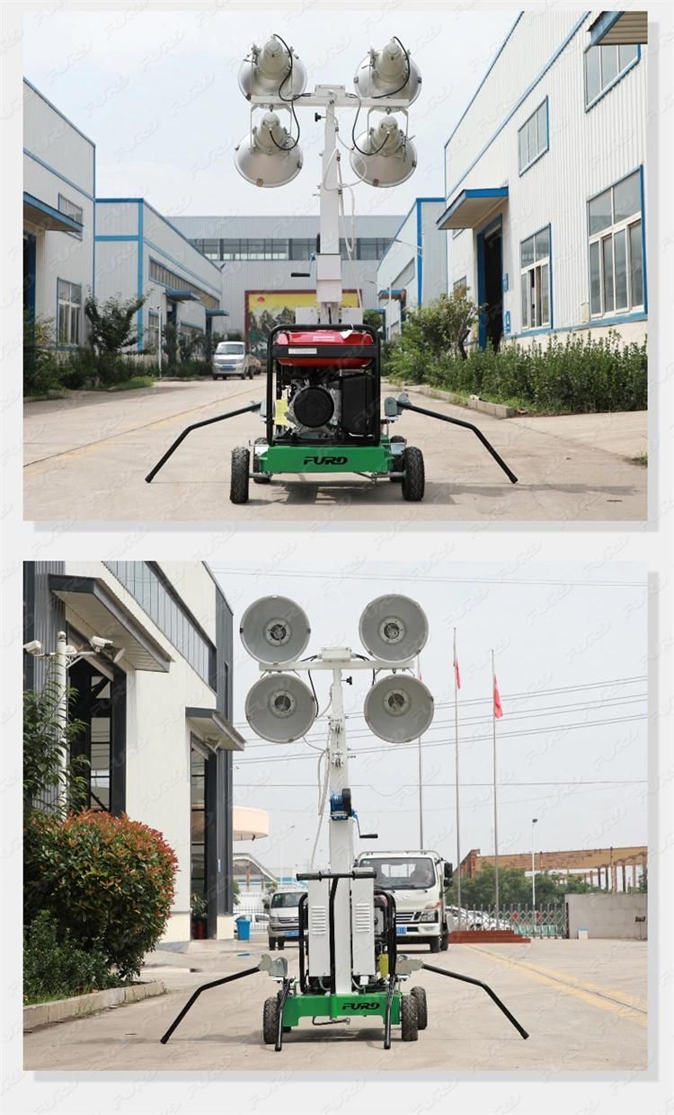 Mobile Telescopic LED Tower Light with Gasoline Generator Fzm-400