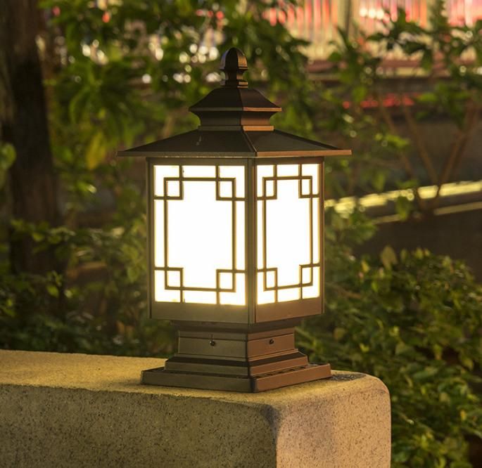 New Chinese Style Outdoor Villa Courtyard Doorpost Wall Garden Lamp