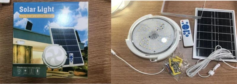 Remote Control Dimmable 100W LED Solar ceiling Light Garden Outdoor Lamp