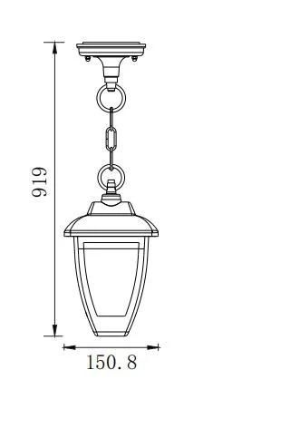 Classic Style Garden Hanging Lamp, Outdoor Waterproof Hanging Lamp Aluminum Dia Casting Garden Light IP65 E27, Max. 60W