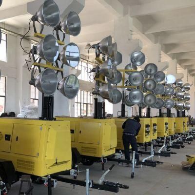 Diesel Generator LED Flood Tower Light Portable Mobile Light Tower