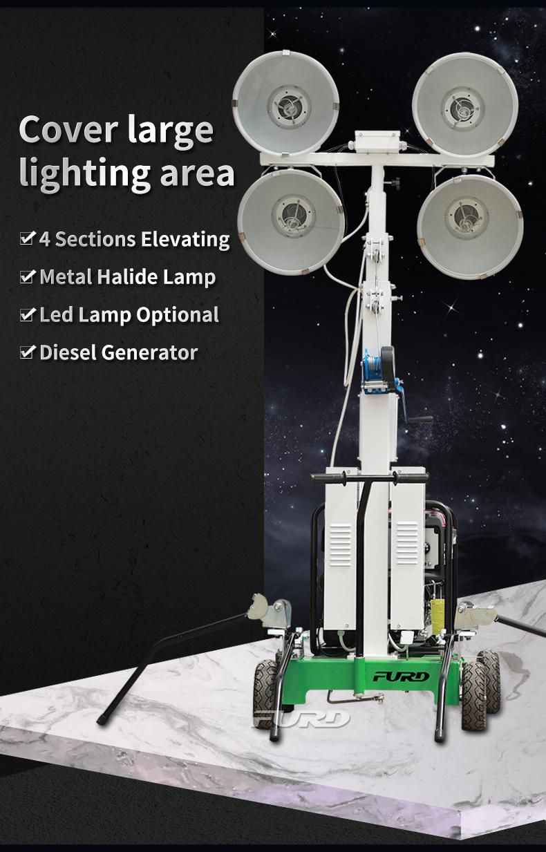 5m Portable Telescopic Lighting Tower Machine