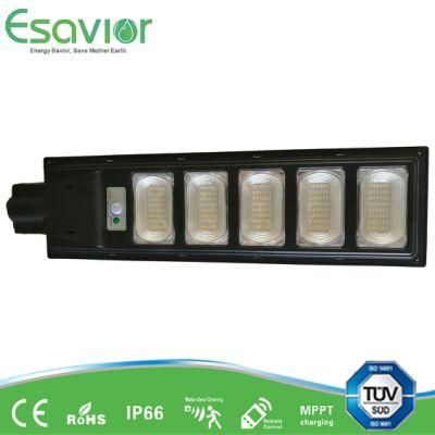 Esavior 150W All in One Integrated LED Outdoor Solar Street/Road/Garden Light with Panel and Lithium Battery