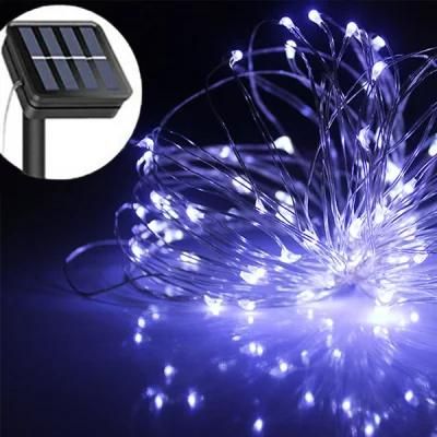 Waterproof Copper Wire Solar Powered LED Fairy String Lights with 8 Modes Starry Lights for Christmas Wedding Home Tree Decoration