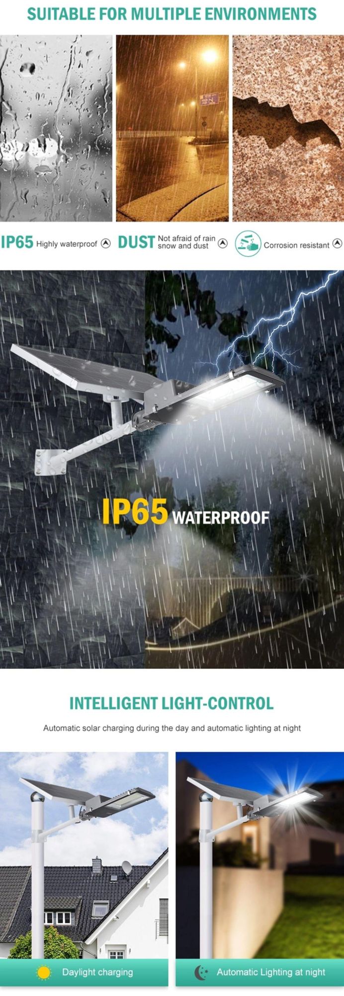 Waterproof Remote Control Outdoor Solar LED Street Light Price List Street Lamp