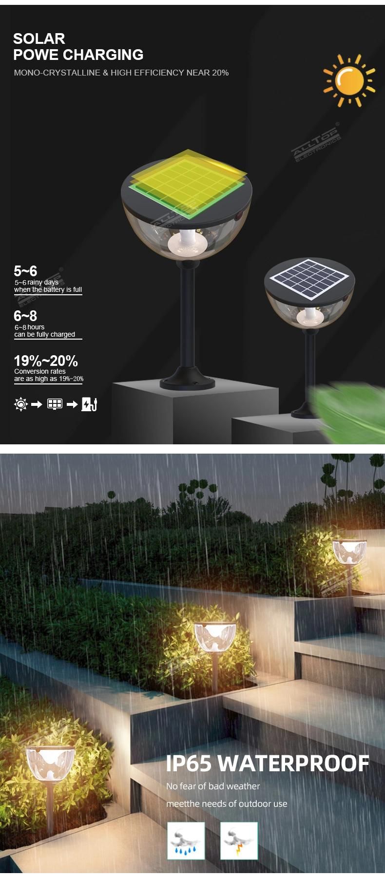 Alltop Zhongshan Wholesale Aluminum ABS 3W IP65 Waterproof Landscape Lawn Outdoor LED Solar Garden Light