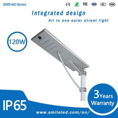 New Energy Saving IP65 Waterproof 120W Integrated All in One Solar Street Light Outdoor Solar LED Street Light