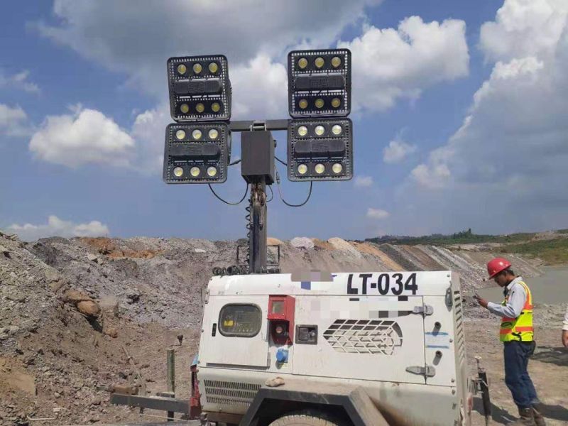 8m Mast Hydraulic Portable Generator Trailer LED Lighting Tower