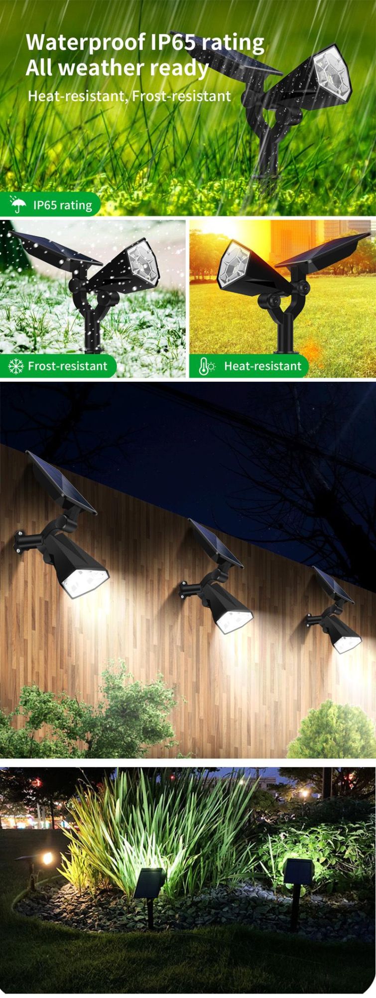 5W 2 Light Colors LED Solar Garden Light Lawn Lamp