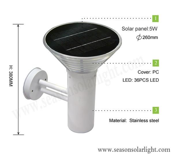 New fashion Modern Outdoor up Down Light Wall Sconce LED Wall Light with 5W Solar Panel