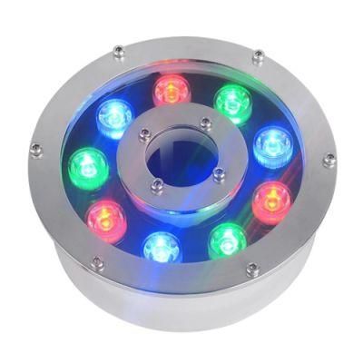 DMX512 Control Module RGB 9W Round Underwater LED Lights DC 24V Outdoor Pond Lamps Fountain Lamp