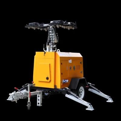 LED Light Kubota Engine Mobile Tower Light for Rescue Team and High Efficiency