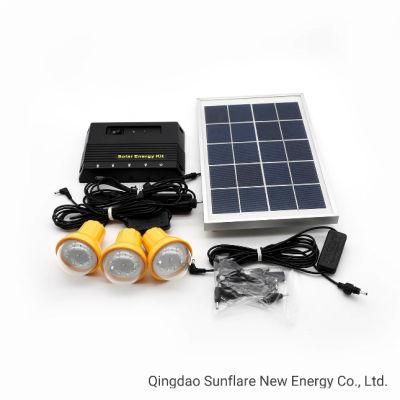 Qingdao Factory USB Solar Lighting System Kit with Mobile Phone Charger