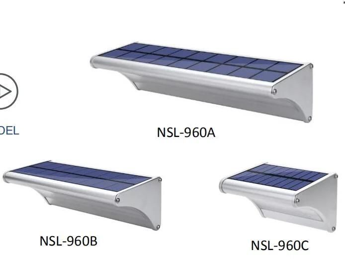 Aluminium Alloy IP65 Waterproof Solar Security Radar Sensor Light Solar Wall Lighting