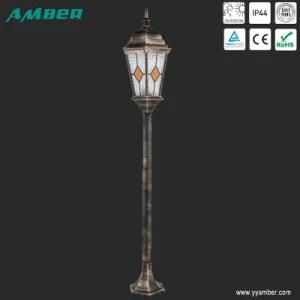 Black Golden Finish Outdoor Garden Post Light