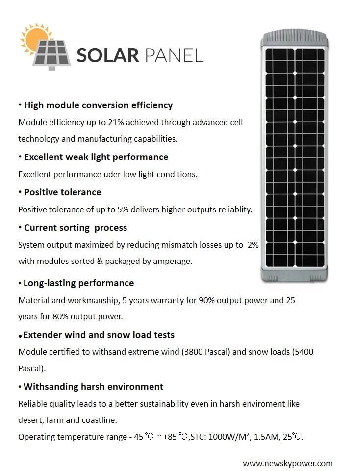 Commercial Wholesale Nk-60W Project Outdoor All in One Solar Street Road Light with PIR Motion Sensor