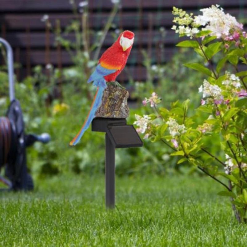 Solar Resin Parrot Lawn Light