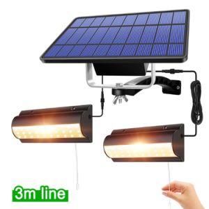 Upgraded Solar Pendant Lights Outdoor Indoor Auto on off Solar Lamp for Barn Room Balcony Chicken with Pull Switch and 3m Line