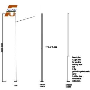 Galvanized Steel Electric Pole Integrated Solar LED Garden Light