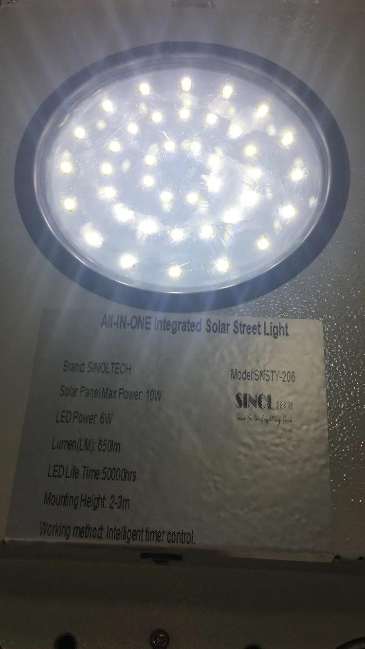 6W LED Integrated All in One Solar Powered Street Lamp (SNSTY-206)