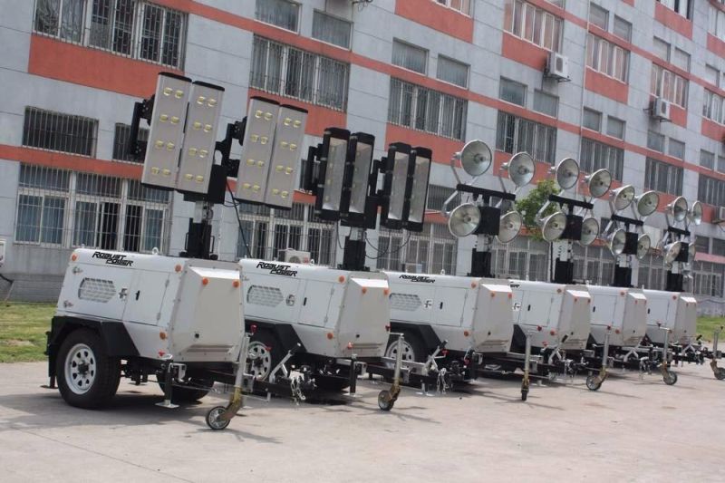 CE Euro 7.5kw Diesel Generator Trailer Mobile LED Light Tower