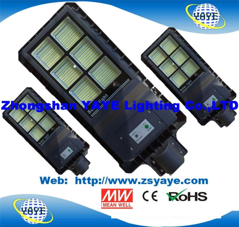Yaye 18 Hot Sell 300W 200W 100W Waterproof IP66 Solar LED Street Light with Motion Sensor & Light + Timing + Rador Control