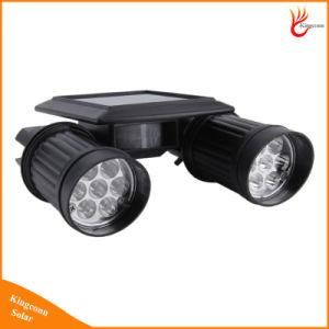 Adjustable Dual Head 14 LED Solar Power Outdoor Wall Light