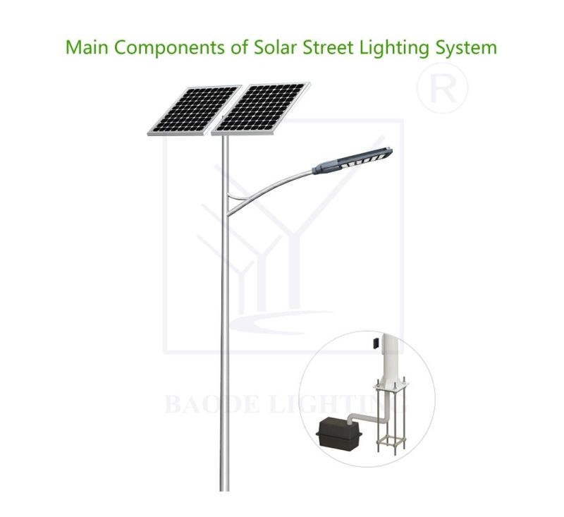 Aluminium Outdoor Waterproof IP66 LED 20W 30W 40W 50W 80W 100W All-in-One Solar Street Light Integrated Solar LED Street Light with Motion Sensor