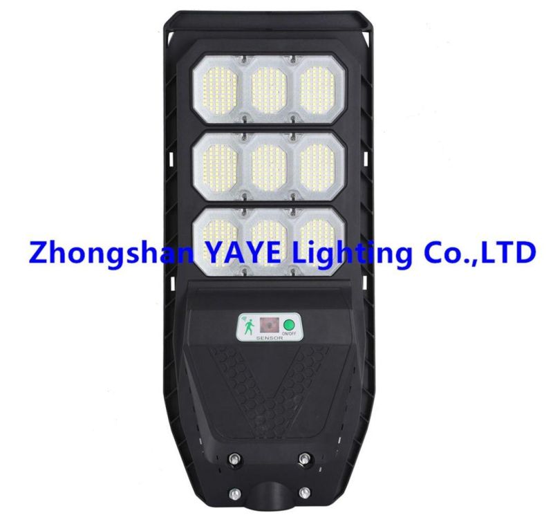Yaye 2022 Hottest Sell Outdoor 300W All in One Solar Street Road Wall Garden Lamp with 1000PCS Stock/Remote Controller/Radar Sensor/ 3 Years Warranty