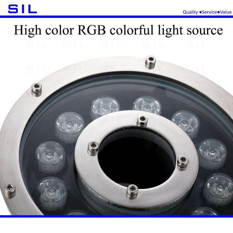 LED Water Light 12V 24V 9W IP68 Waterproof 304 Stainless Steel RGB DMX512 Underwater LED Fountain Light