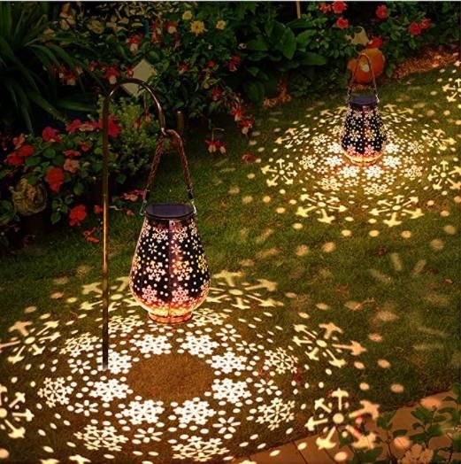 2 Pack Solar Lights Outdoor Decorative, Upgraded Solar Lanterns Outdoor Hanging, Solar Powered Retro Metal Waterproof LED Garden Lights for Table Patio Y