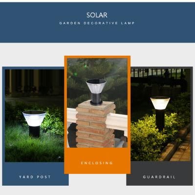 LiFePO4 Battery IP65 Warm White Outdoor Road Pole Lamp Integrated Solar Power Lawn LED Solar LED Garden Light