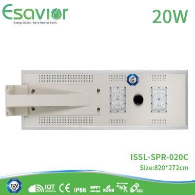 20W All in One Integrated Solar LED Light Street Lighting Outdoor Lamp