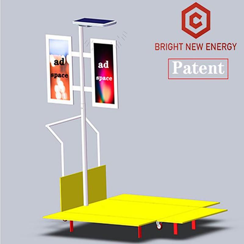 All in One Mobile Small Business Booth with LED Solar Lamp Portable Solar Street Lights Commercial Use