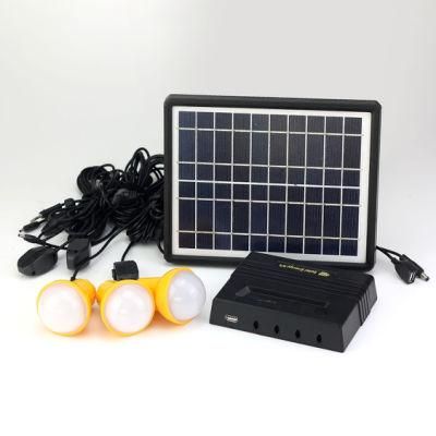 Green Energy 3 PCS LED Bulbs Solar Power Lighting Kit System Light with USB