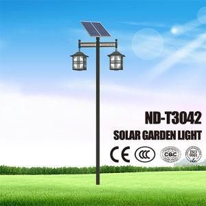 Two Head Solar Garden Light with 12.6V 33ah Lithium Battery
