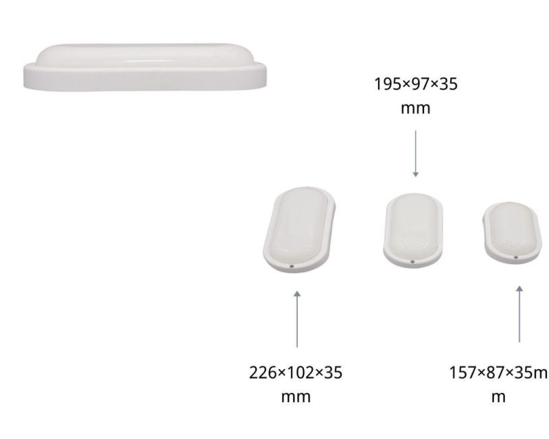 Outdoor Light IP65 Moisture-Proof Lamps LED Waterproof Bulkhead Light White Oval with CE RoHS Certificate