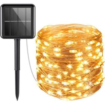 Waterproof Outdoor Copper Wire LED String Light Garland Light Solar Christmas Light for Tree Party Garland Home Wedding Decoration