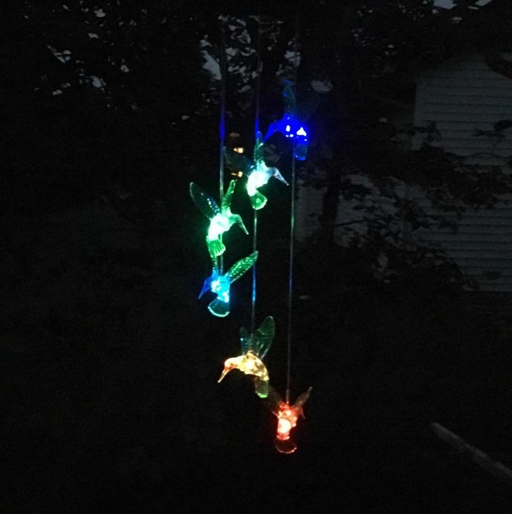 Solar Wind Chime Light with Colour Changing Glass Ball Garden