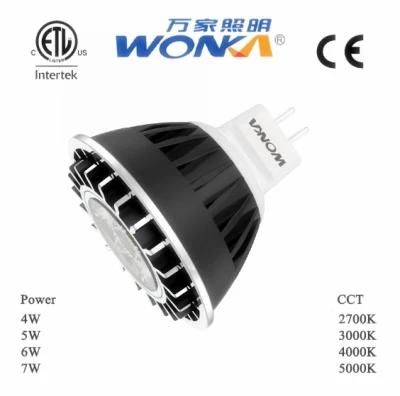 Manufacture 4W/5W/6W/7W Dimmable MR16 LED Light