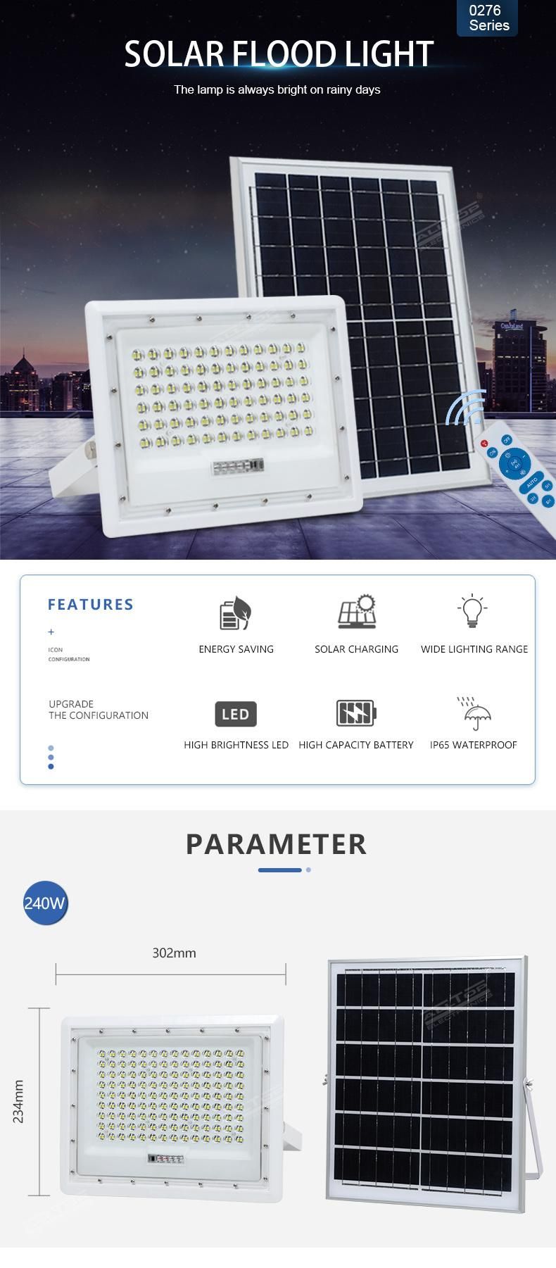 Alltop Cost Effective Waterproof IP65 Portable SMD 80W 160W 240W Stadium Outdoor LED Solar Flood Lights